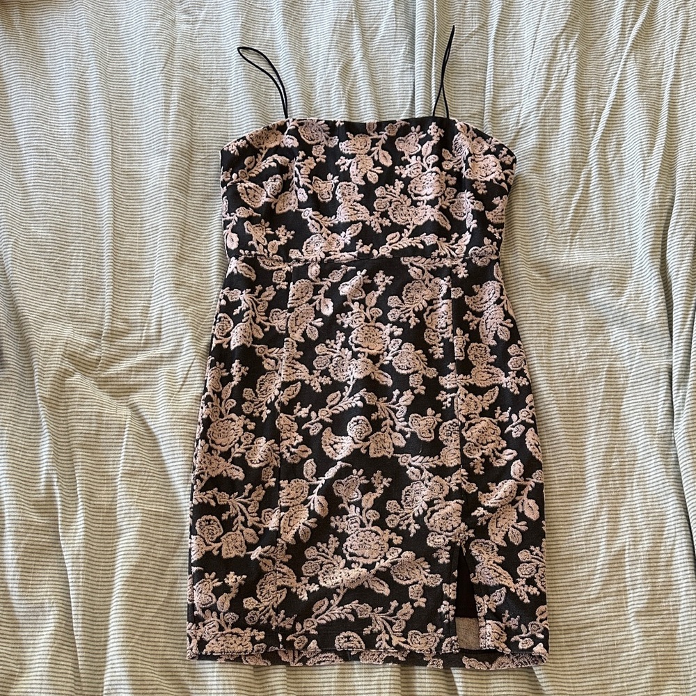 Forever 21 Black and Tan Floral Mini Dress